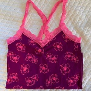 Lace trimmed tank top